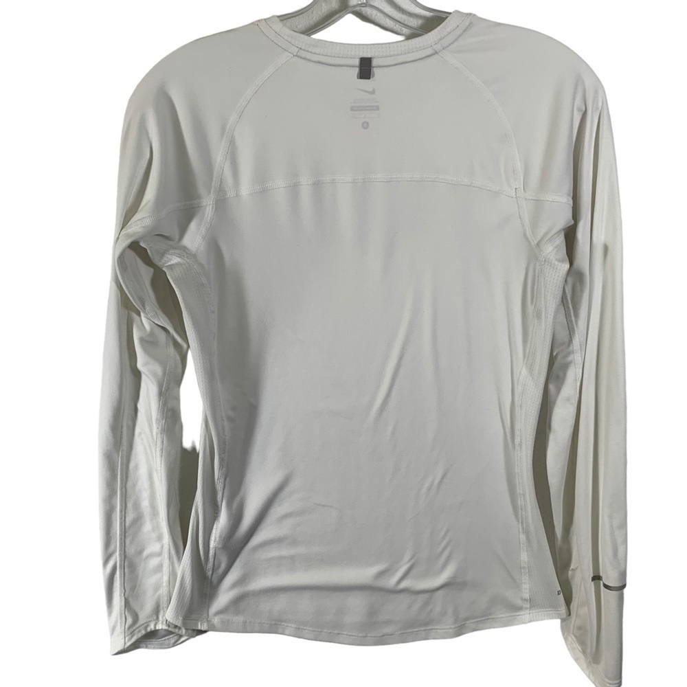 Nike Women's Running White Long Sleeve Dry Fit Tee Size S/P - Picture 2 of 7